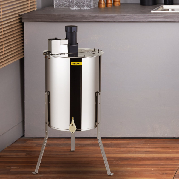 Electric Honey Extractor Stainless Steel 4 8 Frame Centrifuge Honey Separator with Lid 140W Adjustable Height Beekeeping Equipment