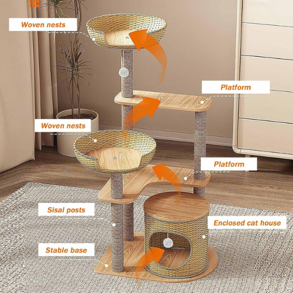 Cat Tree Tower Condo with Sisal Scratching Post