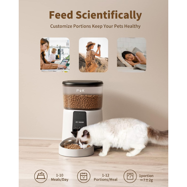 Smart Automatic Cat Feeder with Portion Control and Wifi Connectivity