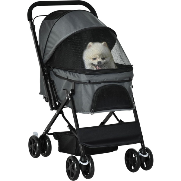Dog Stroller with 4 Swivel Wheels Pet Carrier Cart for Small to Medium Dogs