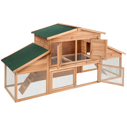 Hamster Cage for Small Rodents Wooden Hutch 89 x 30 x 38 Inch