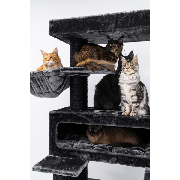 Giant XXL Cat Tree 19 Inch by 69 Inch Tall Cat Tower with Multiple Levels and Scratching Posts