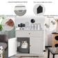 Litter Box Enclosure Furniture for Cats Hidden Cat Toilet with Drawer and 2 Doors