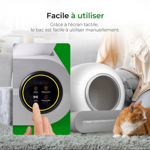 Smart Self-Cleaning Cat Litter Box Connected WiFi Automated Pet Toilet