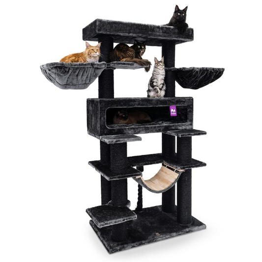 Giant XXL Cat Tree 19 Inch by 69 Inch Tall Cat Tower with Multiple Levels and Scratching Posts