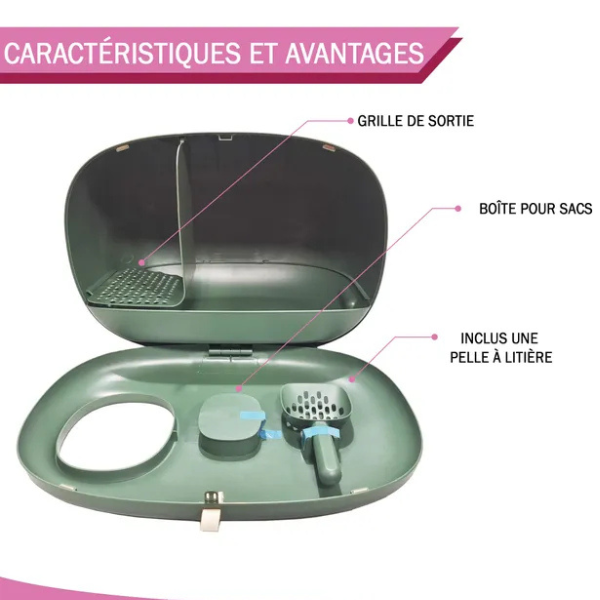 60x38x45 cm Covered Cat Litter Box Enclosed Litter Tray Cat Toilet House