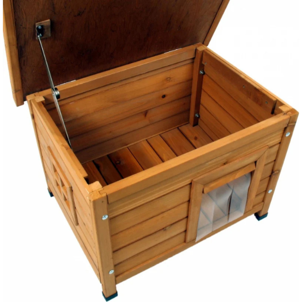 Wooden Cat House Cozy Pet Shelter for Indoor Outdoor Use