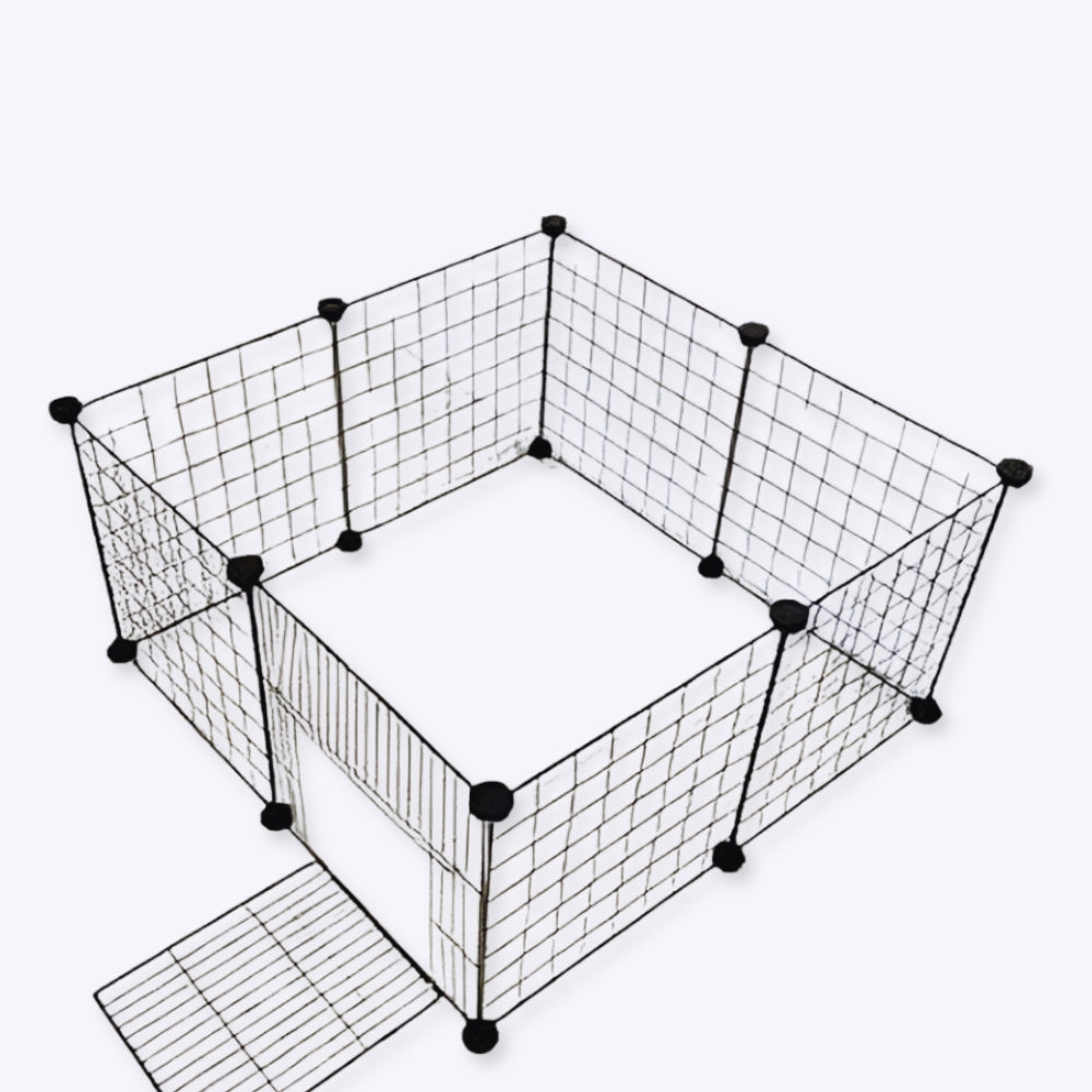Foldable Metal Dog Playpen with Iron Barriers Pet Fence for Puppies