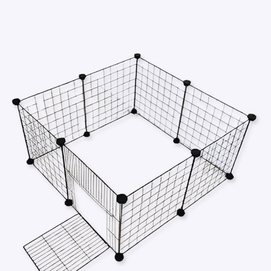Foldable Metal Dog Playpen with Iron Barriers Pet Fence for Puppies