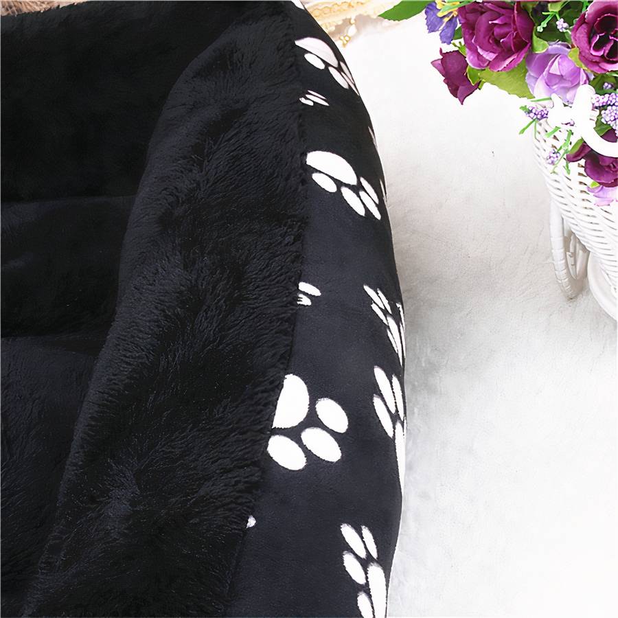 XXL Large Black Dog Bed with Paw Print for Extra Large Dogs