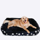 XXL Large Black Dog Bed with Paw Print for Extra Large Dogs