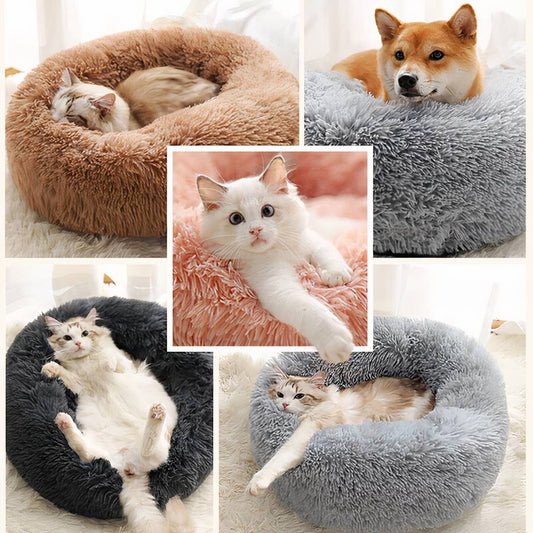 XXL Plush Round Dog Bed Cozy Soft Pet Basket