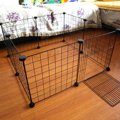 Foldable Metal Dog Playpen with Iron Barriers Pet Fence for Puppies
