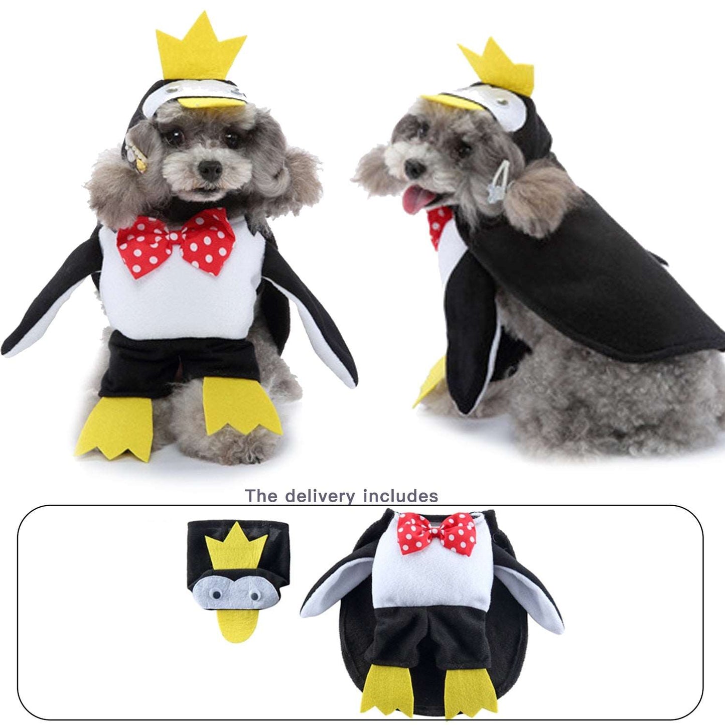 Pet Costume for Cats and Dogs Penguin Outfit Animal Halloween Costume