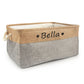 Custom Pet Storage Basket Personalized Pet Organizer Bin with Name Holder