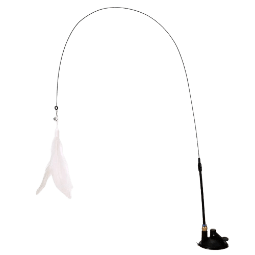 Cat Fishing Rod Toy with Suction Cup for Interactive Play