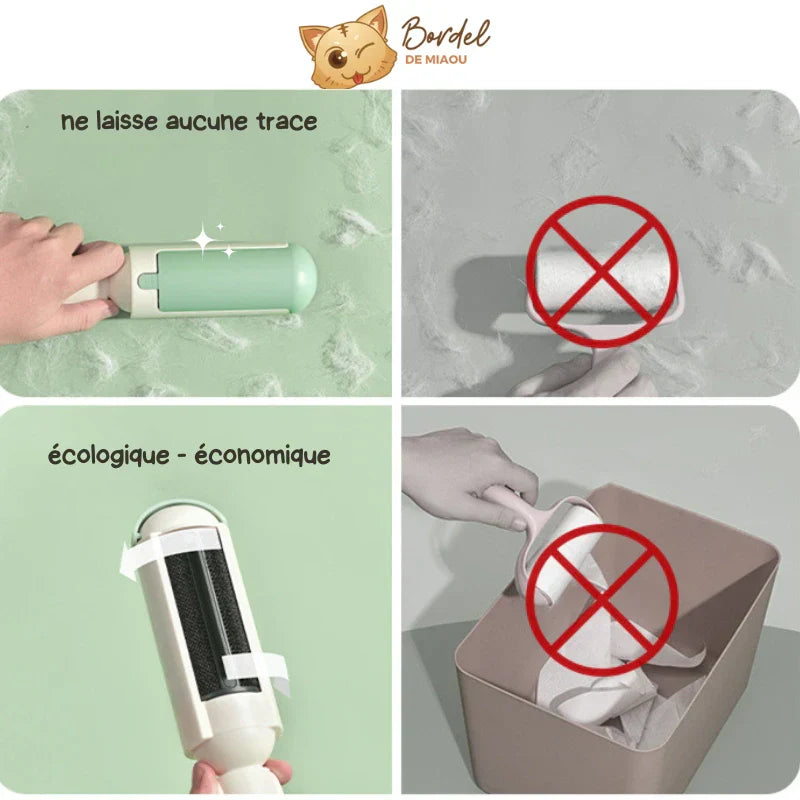 Cat Hair Remover Roller Lint Brush Pet Hair Cleaning Tool