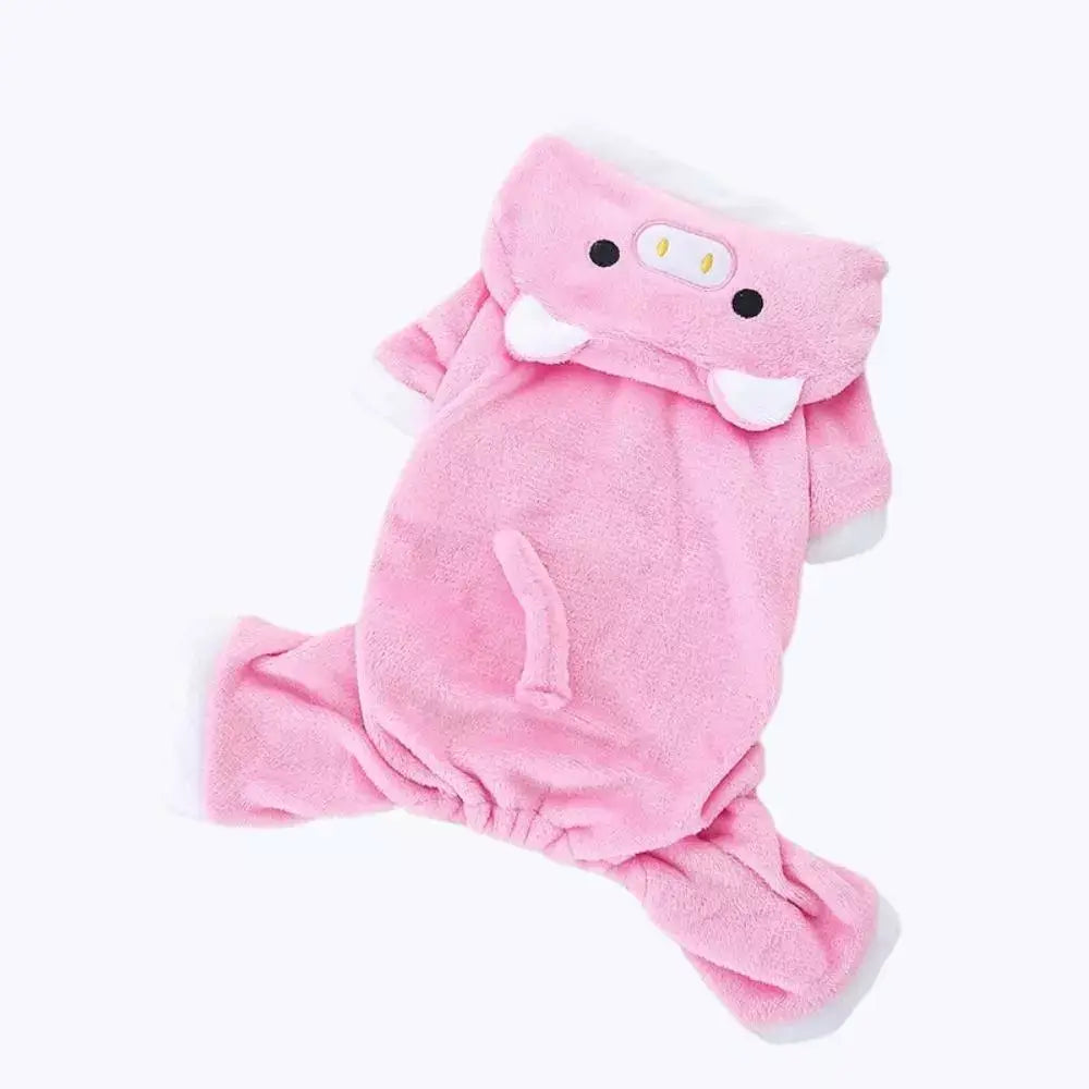 Cat Costume with Cow Hoodie Animal Onesie Pajamas