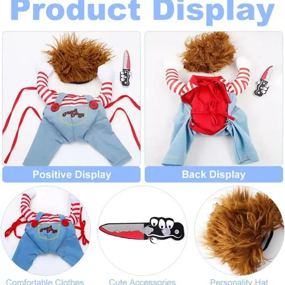 Chucky Halloween Cat Costume for Kids and Adults