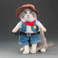 Cat Cowboy Costume Pet Outfit Western Dress Up for Cats and Small Dogs