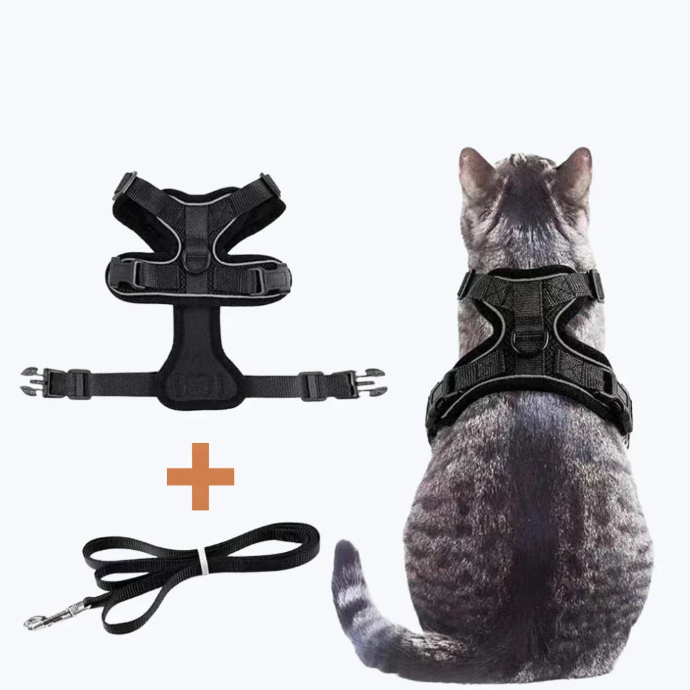 Escape Proof Cat Harness Adjustable No Escape Kitty Harness for Outdoor Safety