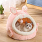 Rabbit Shaped Cat Bed Cozy Pet Sleeping Nest Small Animal Furniture