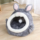 Rabbit Shaped Cat Bed Cozy Pet Sleeping Nest Small Animal Furniture