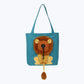 Lion Cat Motif Tote Bag Animal Print Canvas Shoulder Bag