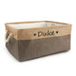 Custom Pet Storage Basket Personalized Pet Organizer Bin with Name Holder