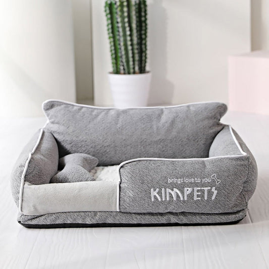 Plush Furry Dog Sofa Soft Pet Couch Bed