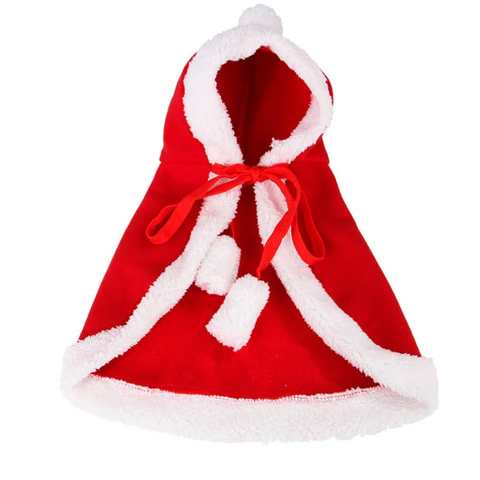 Santa Claus Cape Cat Costume Christmas Outfit for Pets