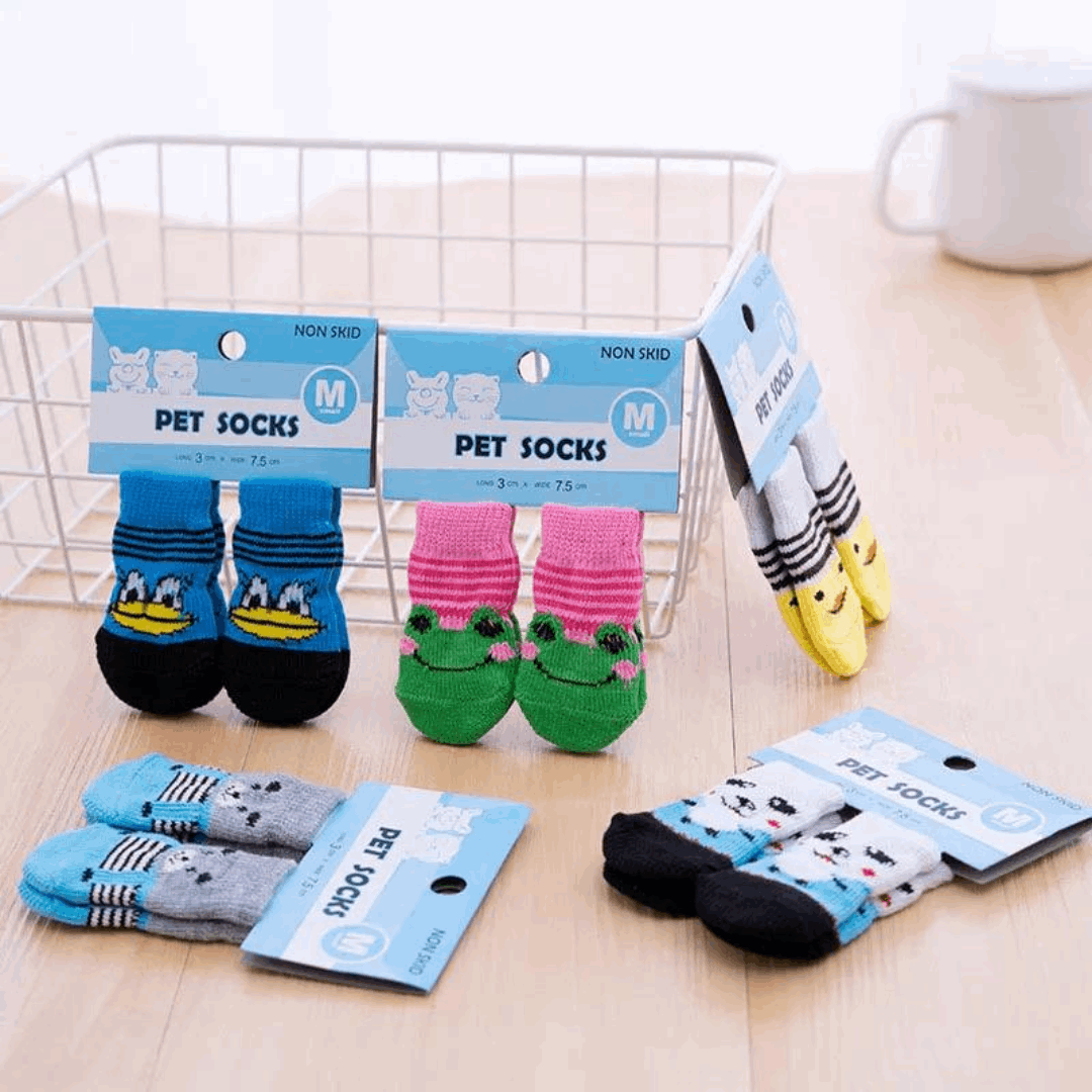 Dog Socks with Duck Pattern Waterproof Pet Booties