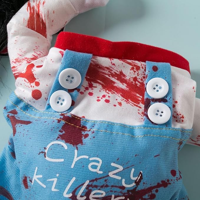 Chucky Costume for Cats and Dogs Halloween Pet Outfit