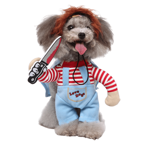 Chucky Costume for Dogs and Cats Scary Halloween Pet Outfit