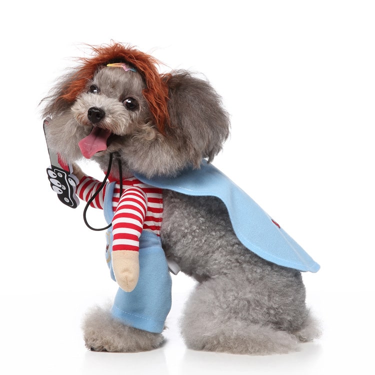 Chucky Costume for Dogs and Cats Scary Halloween Pet Outfit