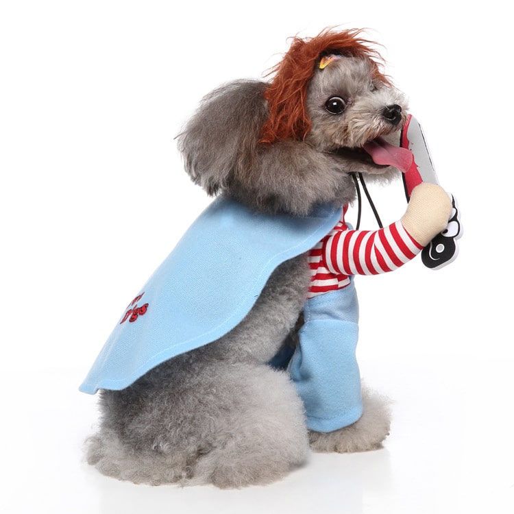 Chucky Costume for Dogs and Cats Scary Halloween Pet Outfit
