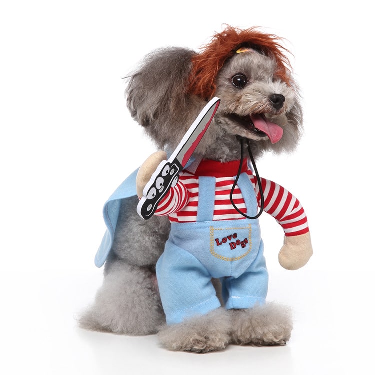 Chucky Costume for Dogs and Cats Scary Halloween Pet Outfit