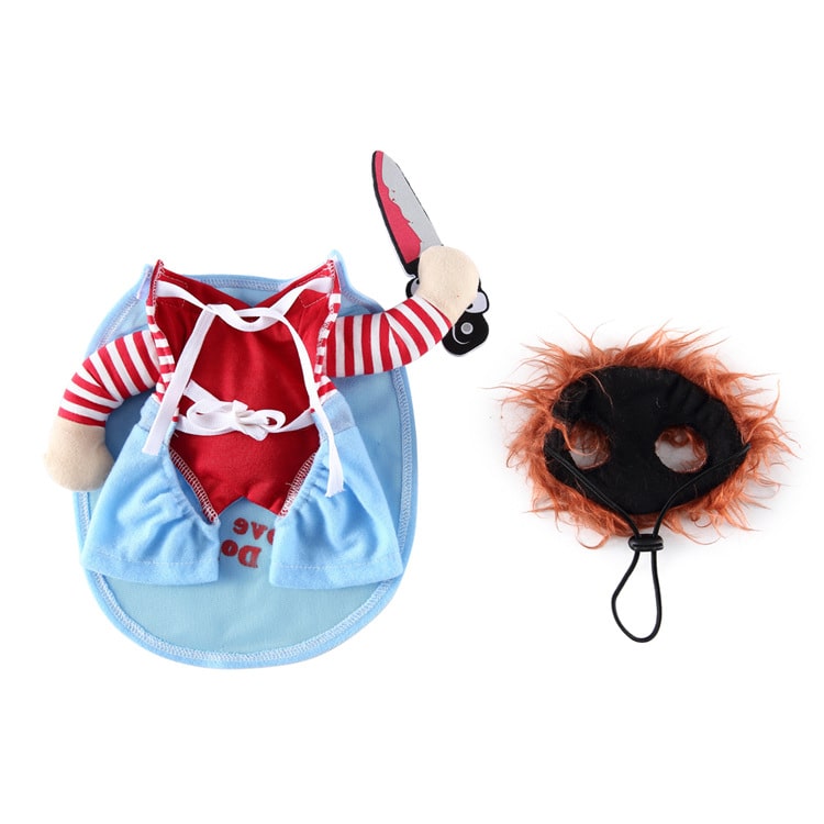 Chucky Costume for Dogs and Cats Scary Halloween Pet Outfit