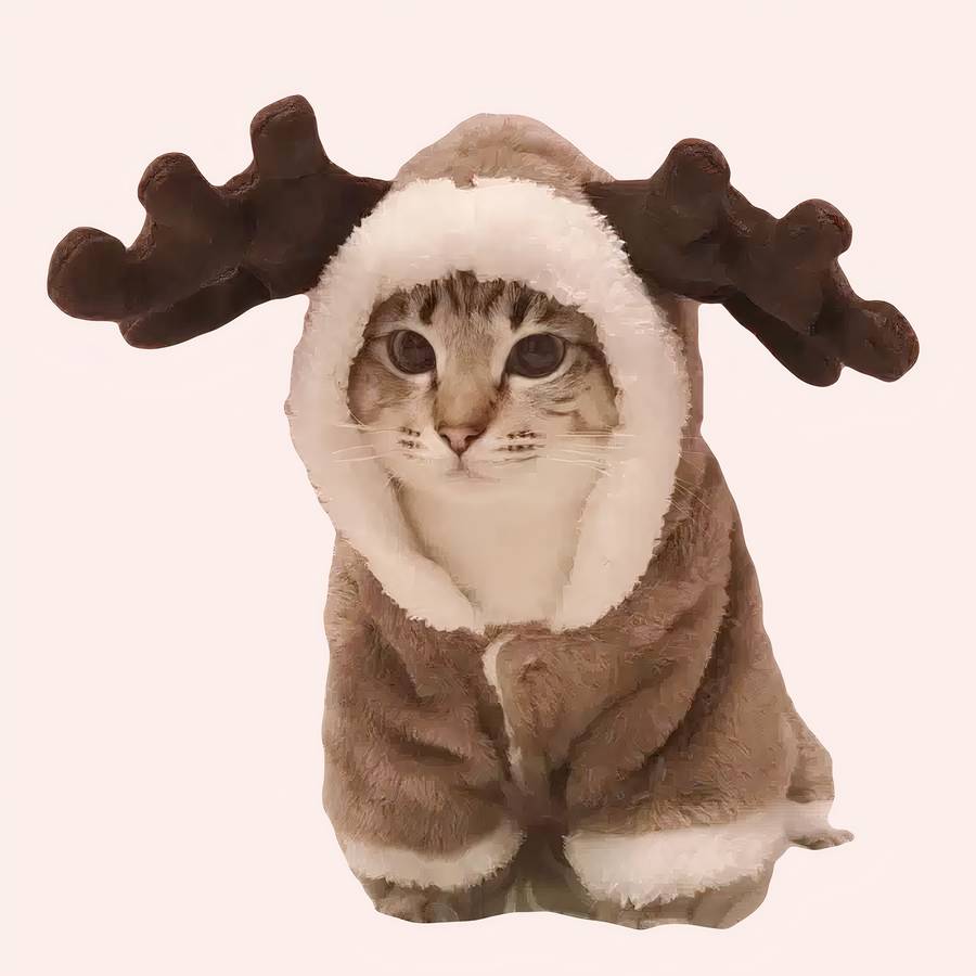 Fleece Cat Costume Cozy Warm Pet Outfit for Cats