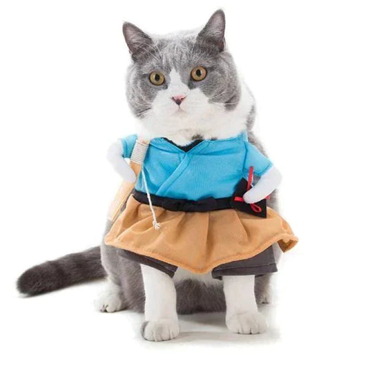 Samurai Costume for Cats and Dogs Pet Halloween Outfit