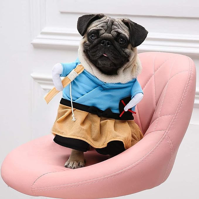 Samurai Costume for Cats and Dogs Pet Halloween Outfit