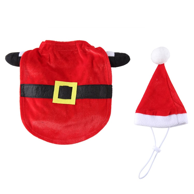 Santa Claus Costume for Cats and Dogs Pet Holiday Outfit