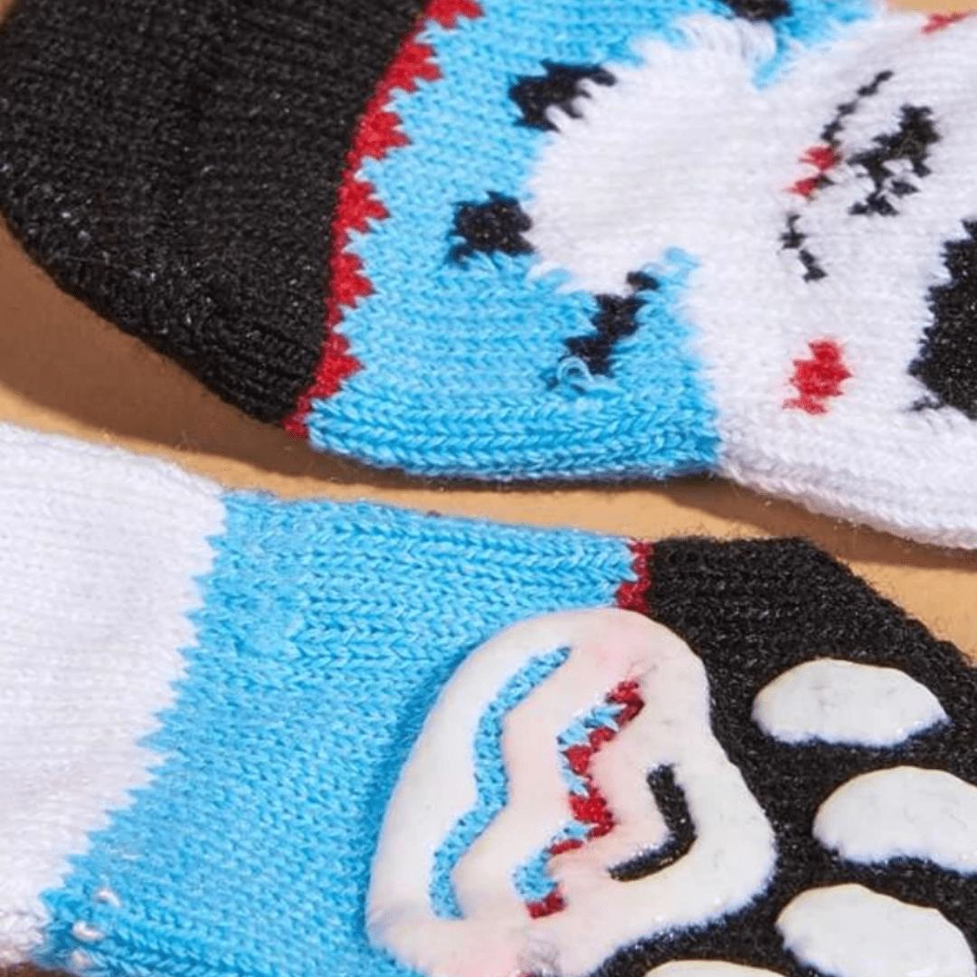 Dog Socks Panda Pattern Non Slip Pet Socks for Small Medium Dogs