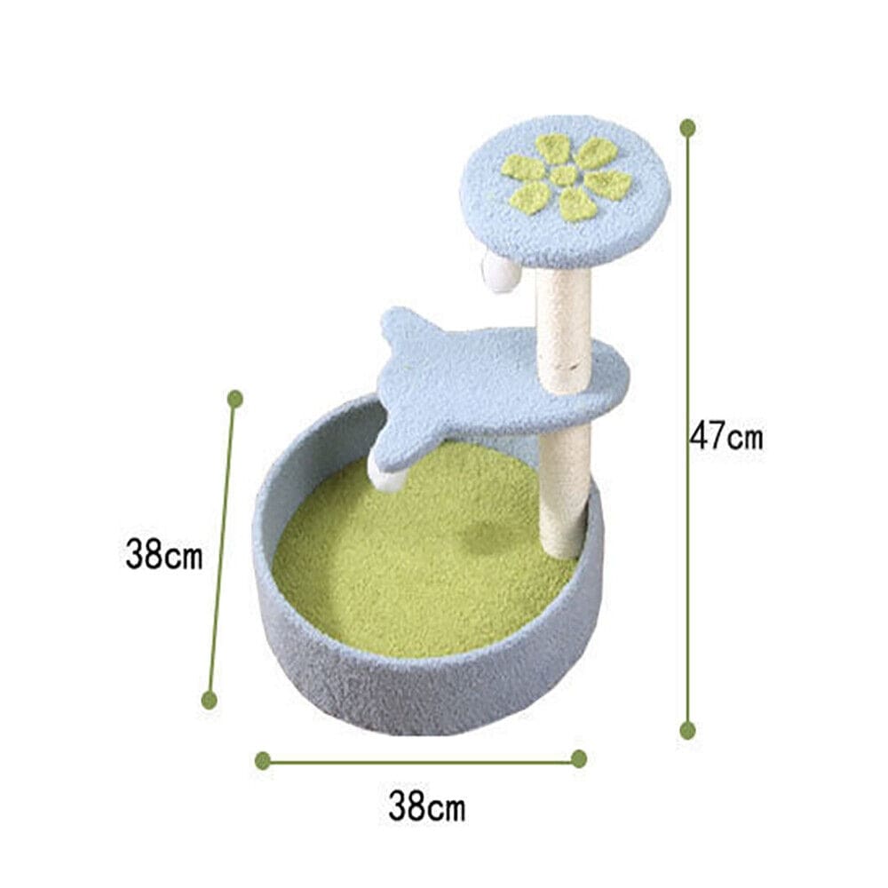 KiTree Small Cat Tree Natural Wooden Cat Tower
