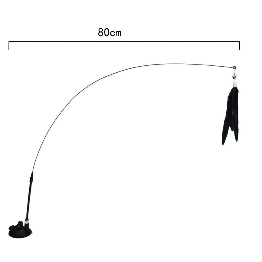 Cat Fishing Rod Toy with Suction Cup for Interactive Play