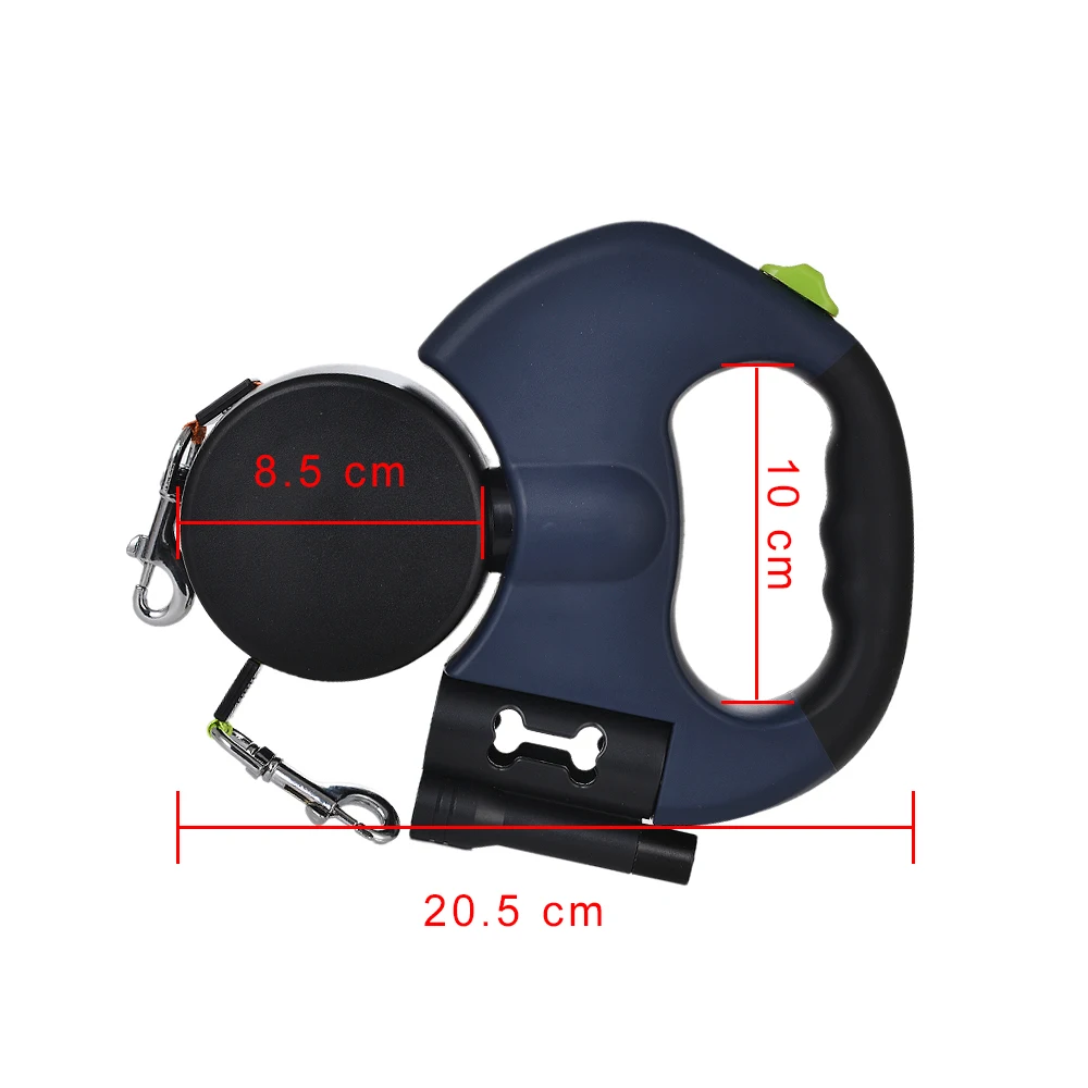 Double Retractable Dog Leash with LED Light