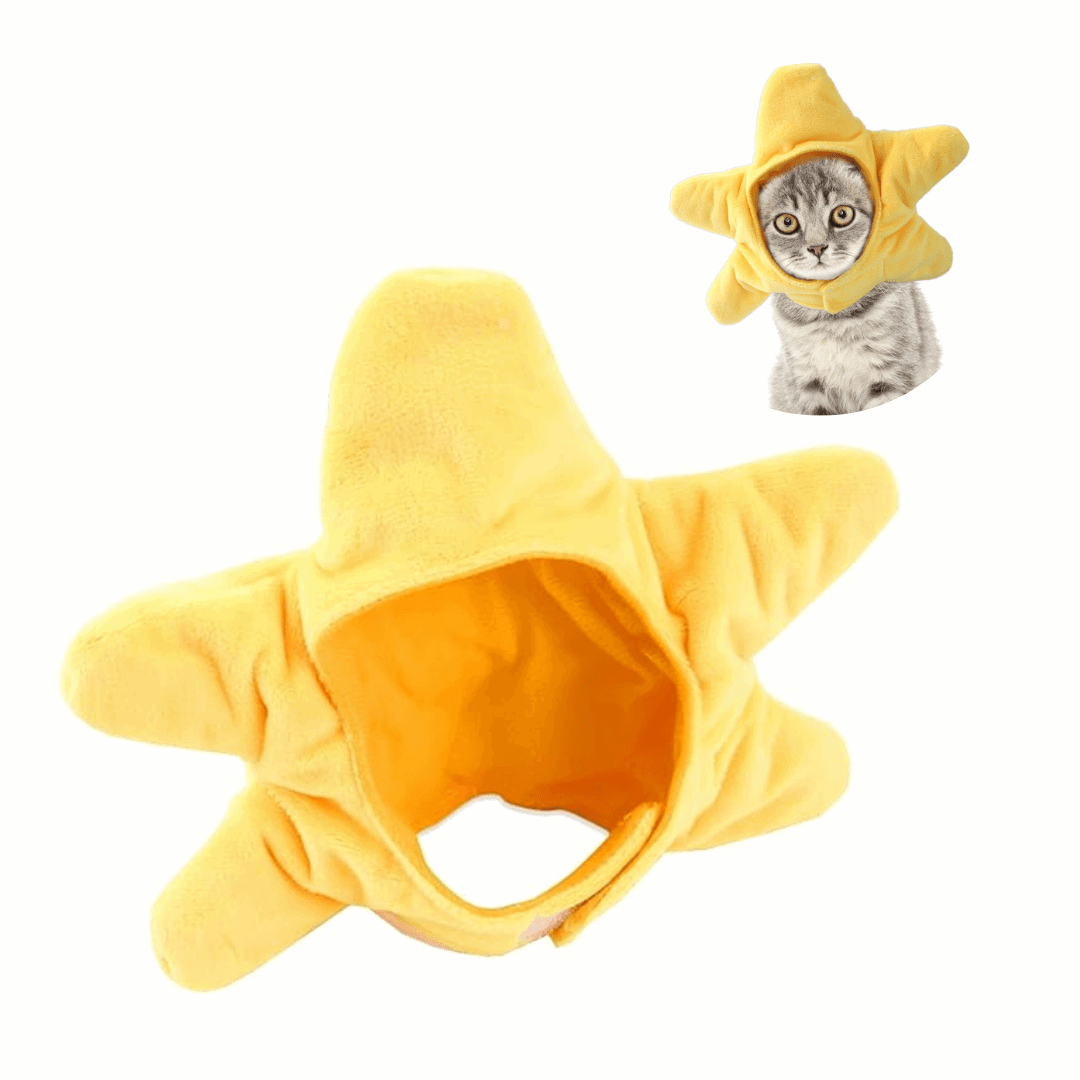 Cat Head Costume Hat for Cats Pet Halloween Dress Up Accessory