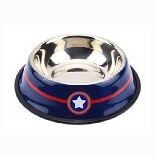 Captain America Dog Bowl Marvel Pet Food Dish