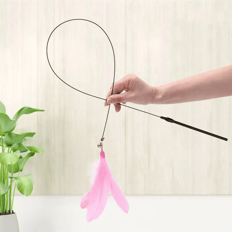 Cat Fishing Rod Toy with Suction Cup for Interactive Play