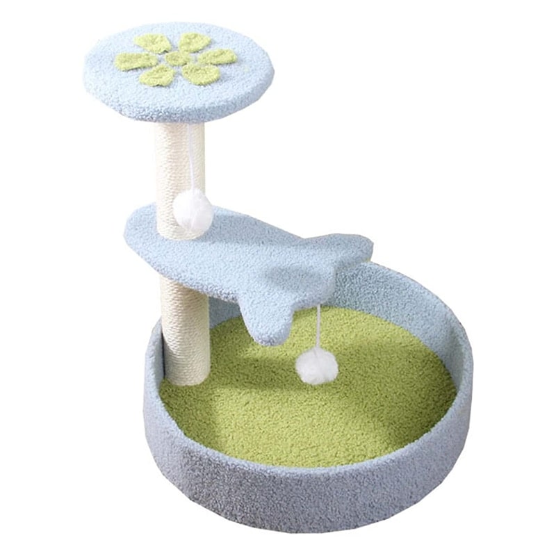 KiTree Small Cat Tree Natural Wooden Cat Tower